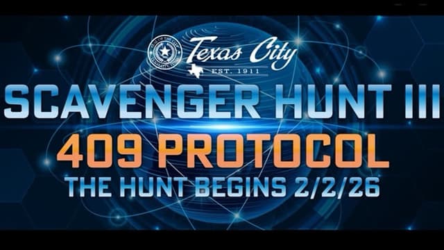 Join the Texas City Scavenger Hunt III: 409 Protocol! Discover local landmarks, celebrate community pride, and compete for a $500 cash prize.